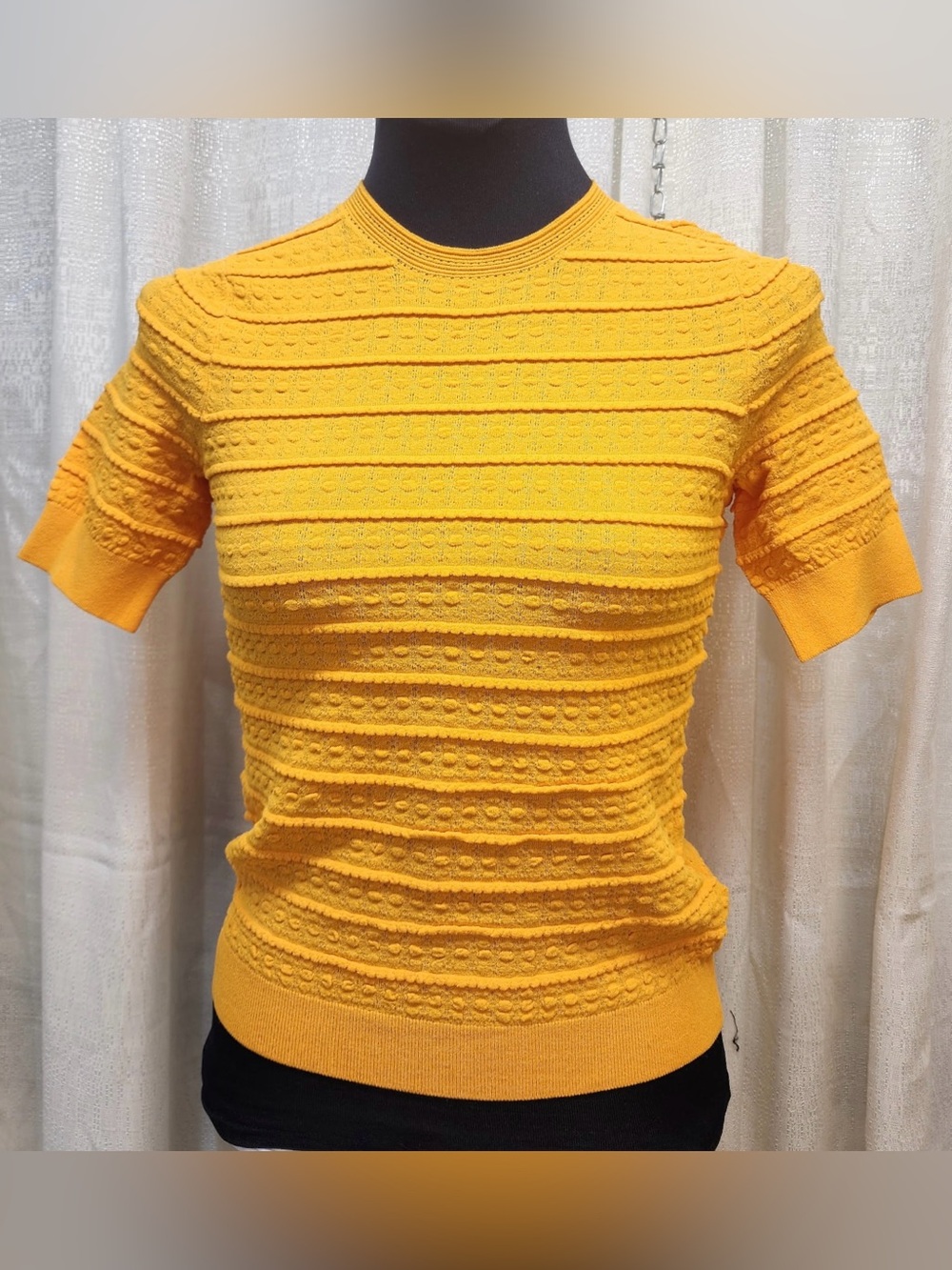 Rebecca Taylor Tech Lace Sweater IN Tangerine, SIZE XS
